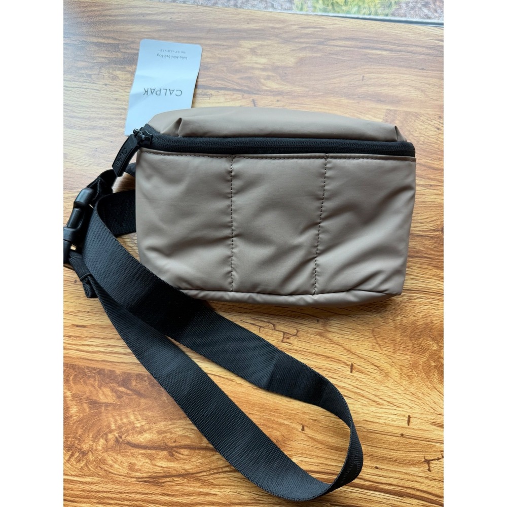Calpak Luka Mini Belt Bag Tan Taupe Quilted Nylon Fanny Pack Travel Waist Bag
